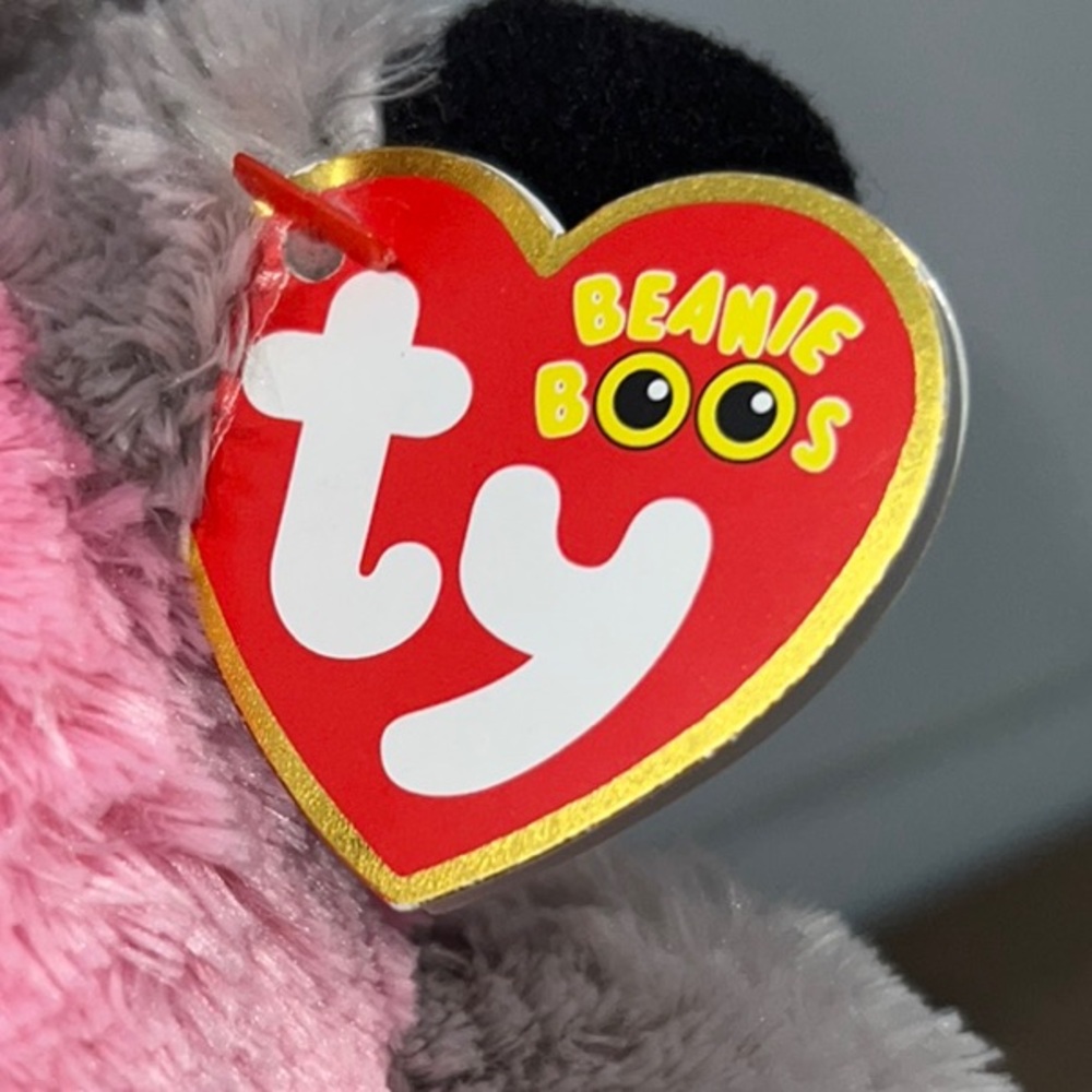 Ty Pink and Gray Raccoon Plush Toy - Picture 2 of 11